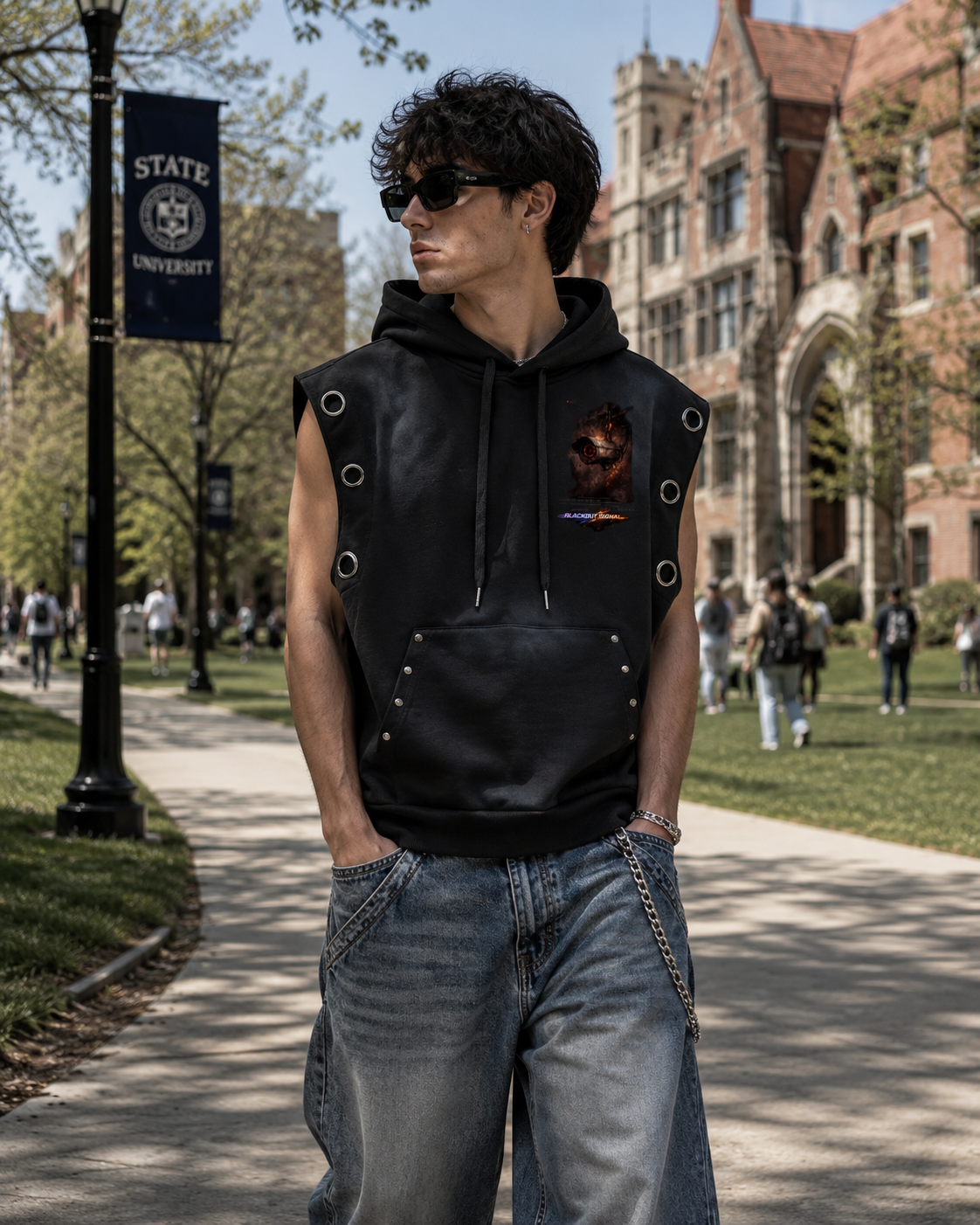 DèɛpEŋD "Blackout" Sleeveless Hoodie