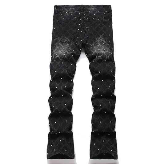 Boot Cut Crystal Designed Jeans