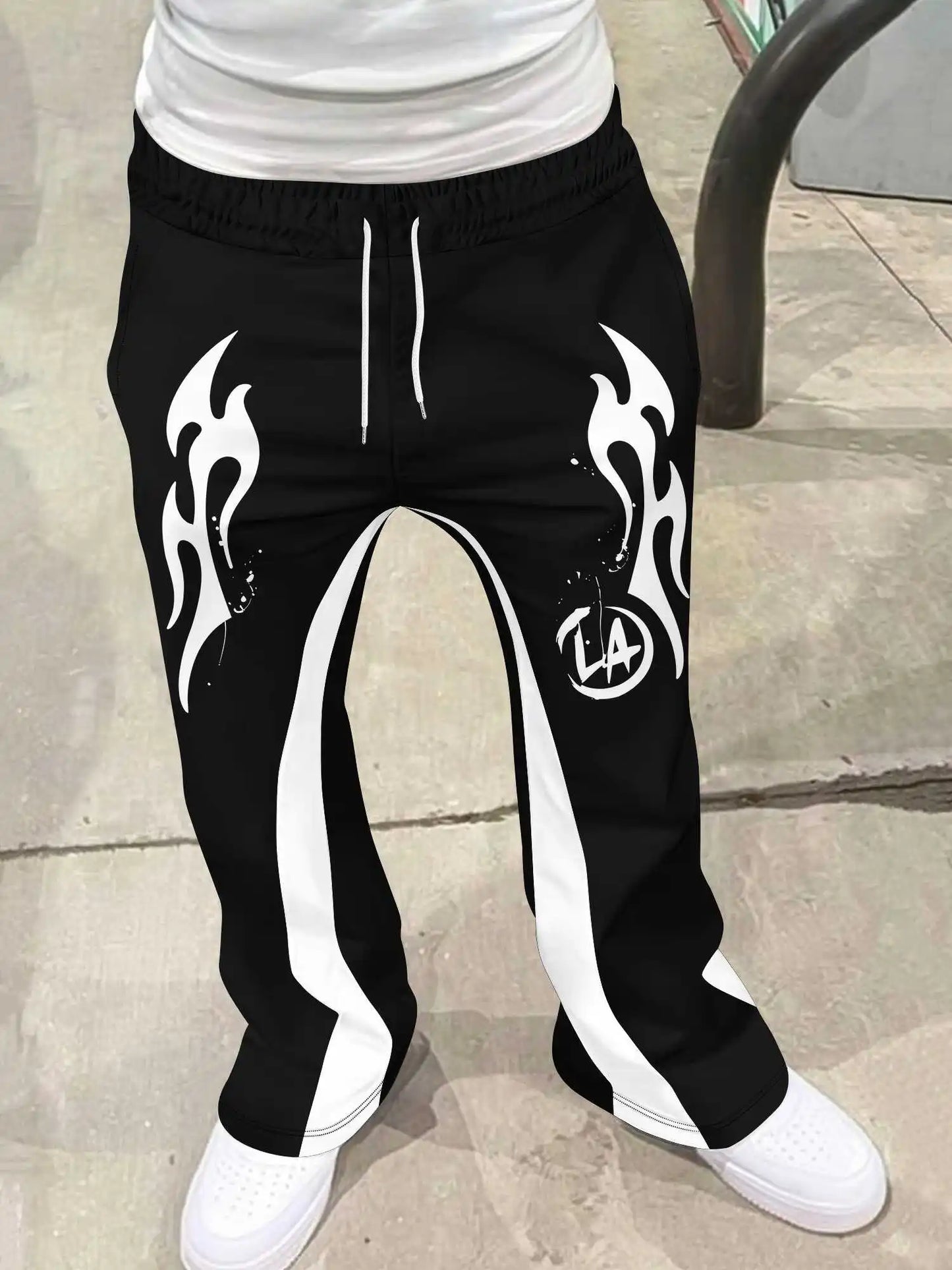 Y2k Flared Loose 3D Print Sweatpants
