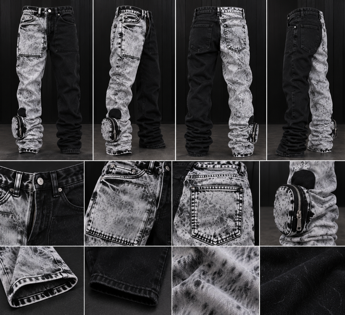 Stylo Split Color Stacked Denim