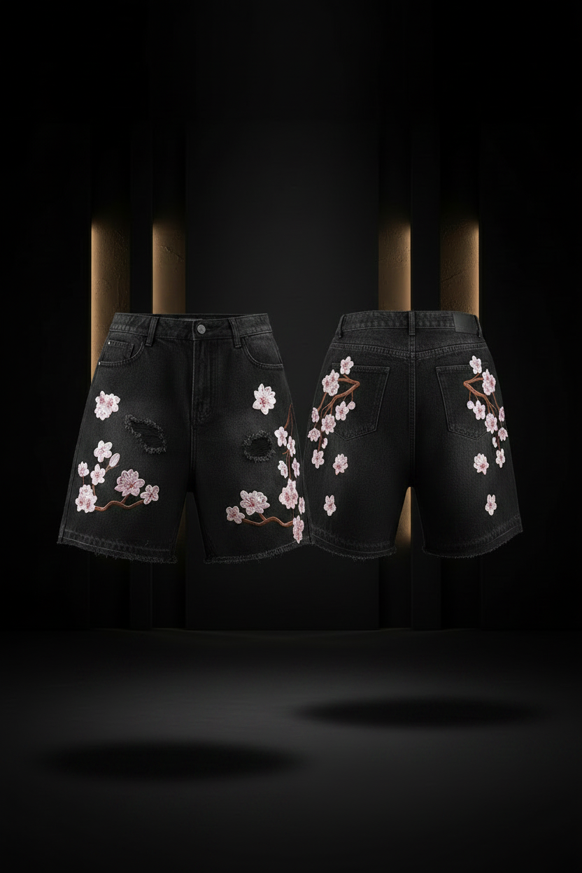 Cherry Blossom Shorts – Ghost Mockup Colorway 6 Matched Studio
