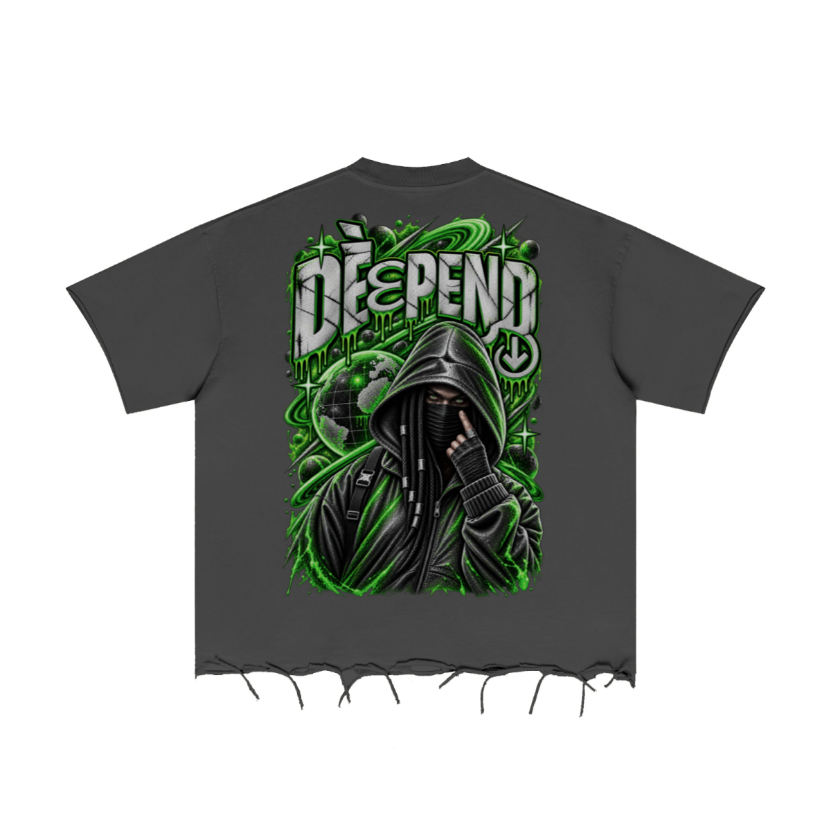 310GSM Unisex Washed 100% Cotton T-Shirt Dark Grey