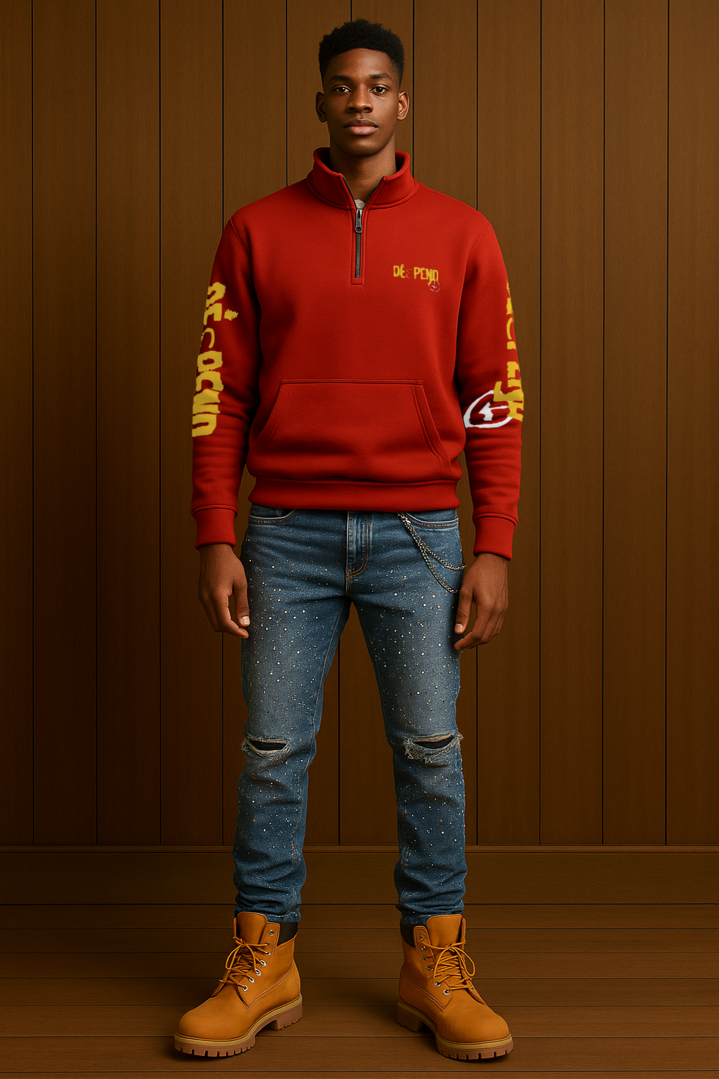 DèɛpEŋD Classic Bold Quarter Zip Sweatshirt