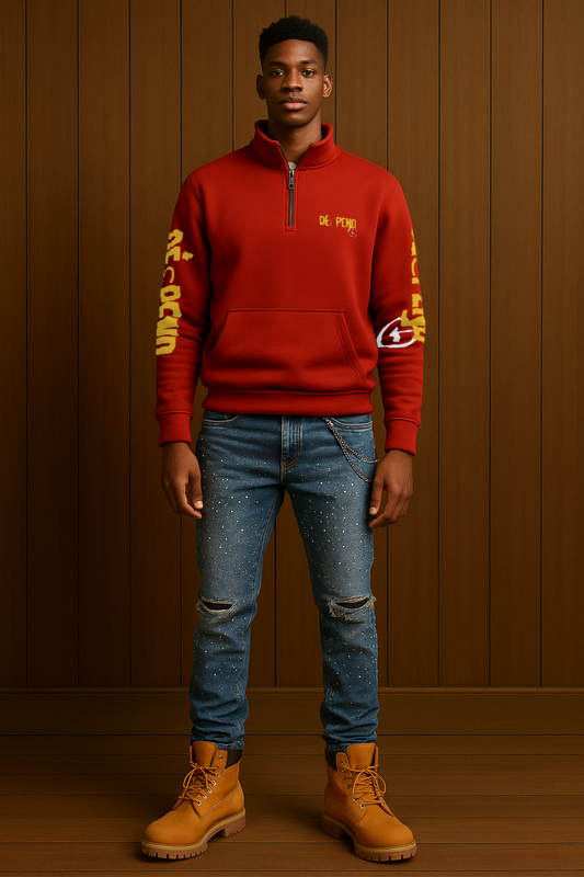 DèɛpEŋD Classic Bold Quarter Zip Sweatshirt