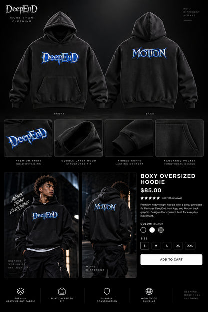 DèɛpEŋD Motion Boxy Oversized Hoodie — product image 6