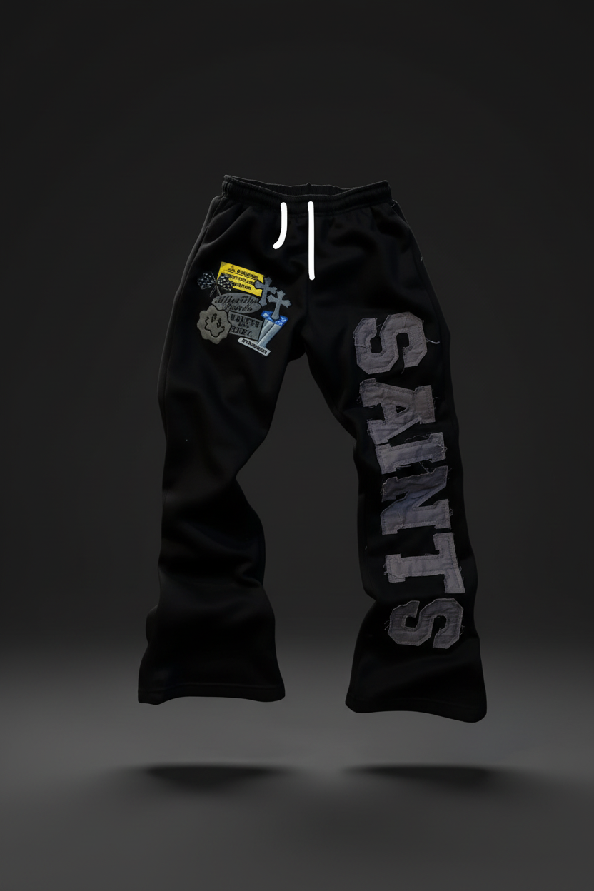 3D Mockup – Saints Loose Flared Joggers