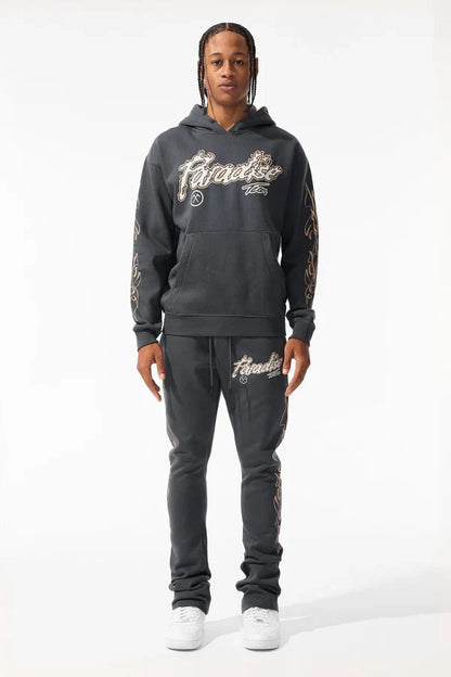 Jordan Craig Paradise Tour Fleece Stacked Joggers - Charcoal — lifestyle view