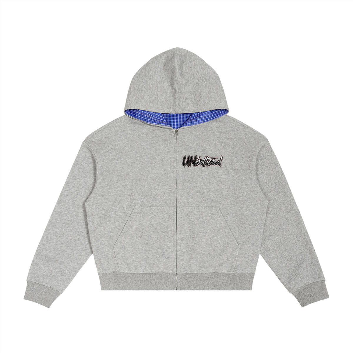 DèɛpEŋD Unbothered Plaid Hood Zip Up