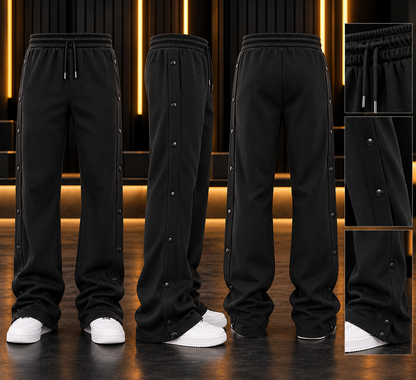 Black Stacked Flare Sweats