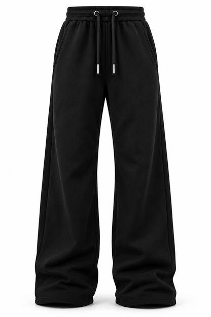 Black Stacked Flare Sweats