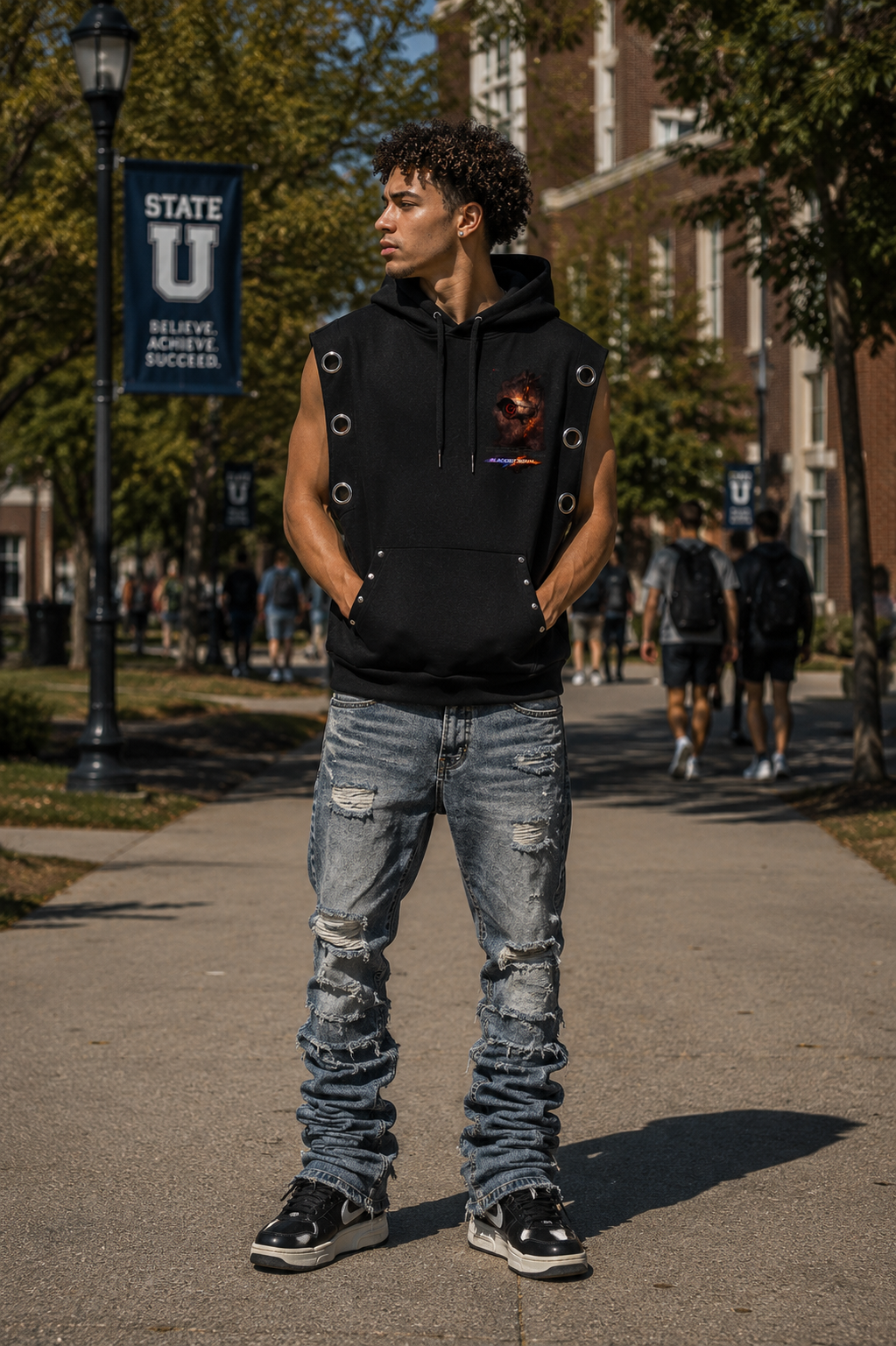 DèɛpEŋD "Blackout" Sleeveless Hoodie
