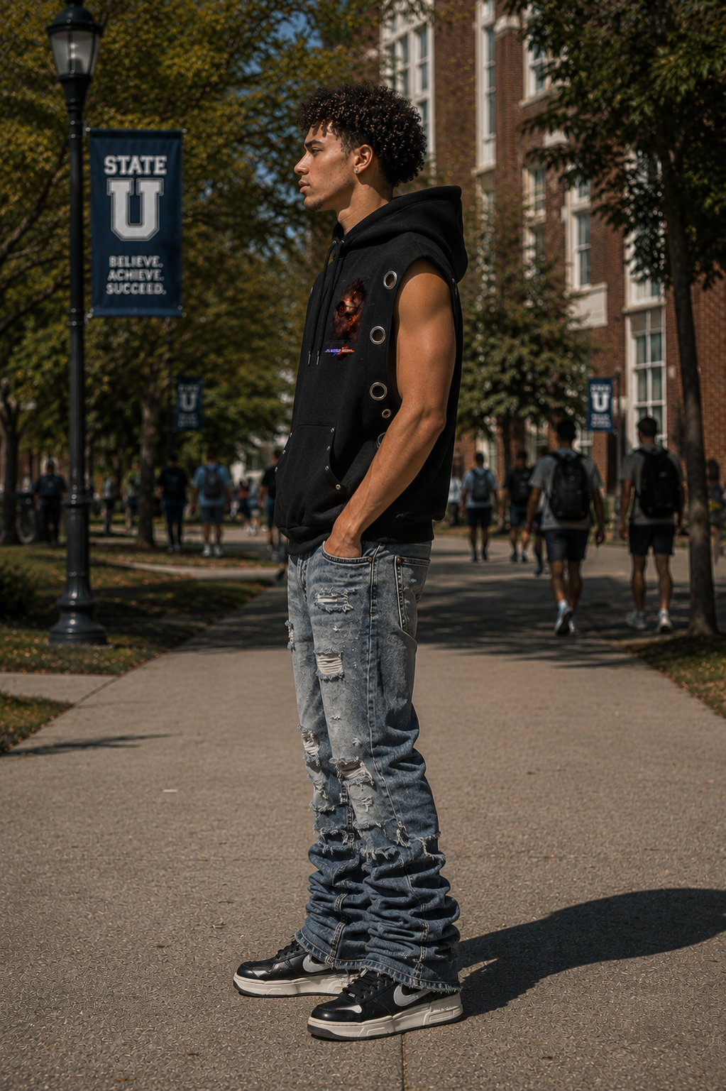 DèɛpEŋD "Blackout" Sleeveless Hoodie