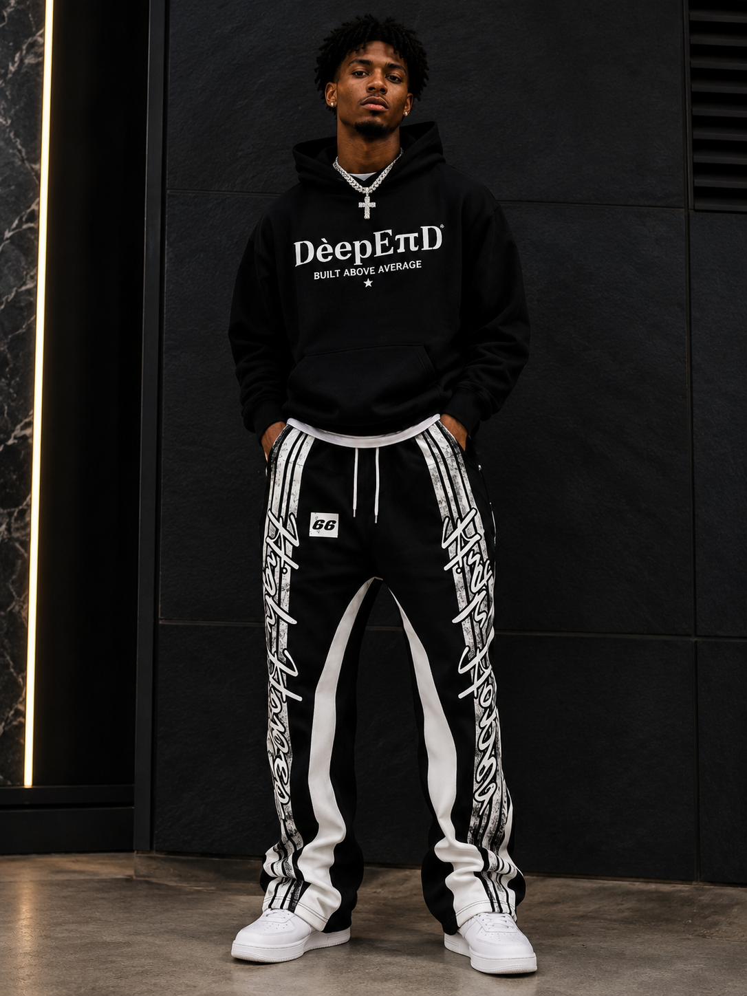 Y2K Flared 3D Print Sweatpants