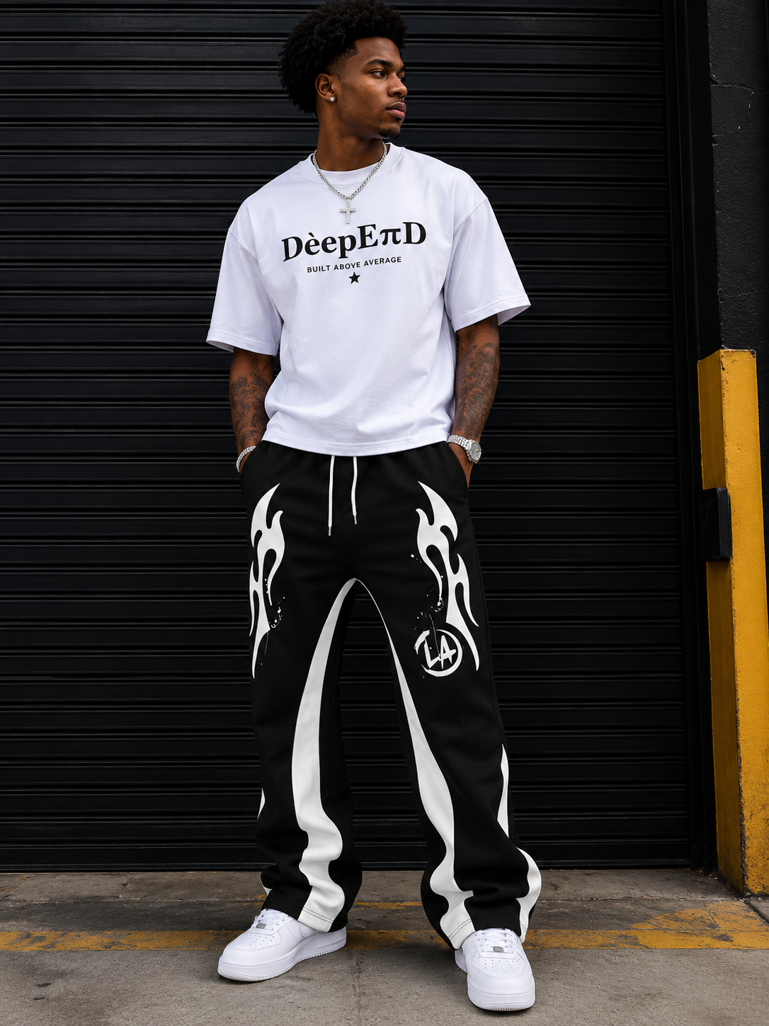Y2K Flared 3D Print Sweatpants