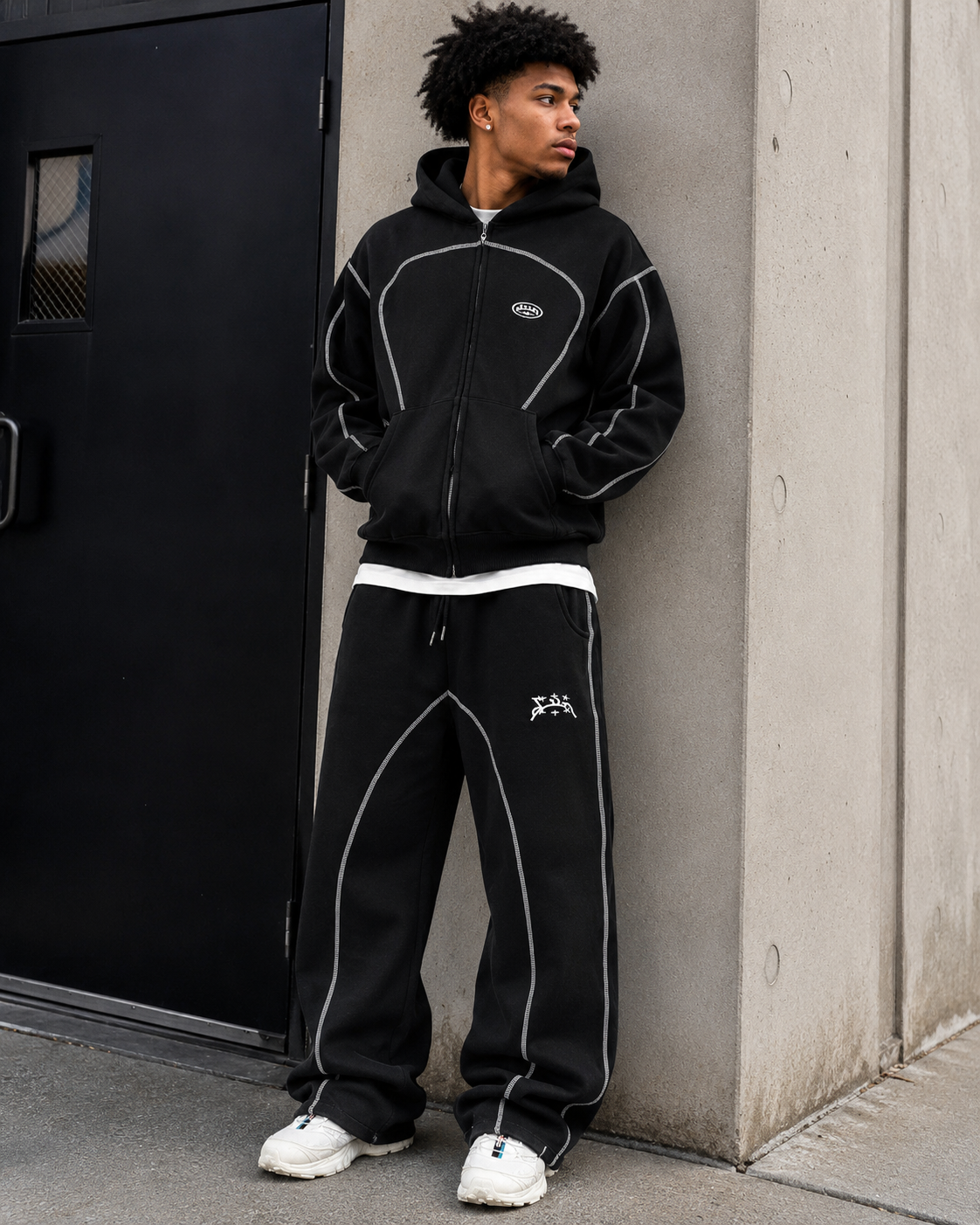 Street Striped Two-Piece Set – Hoodie & Pants