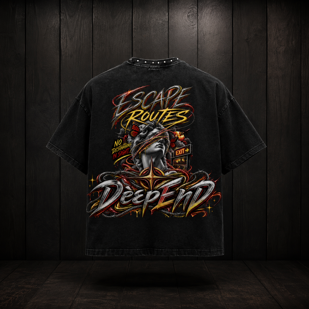 DèɛpEŋD Escape Routes Distressed  T-shirt