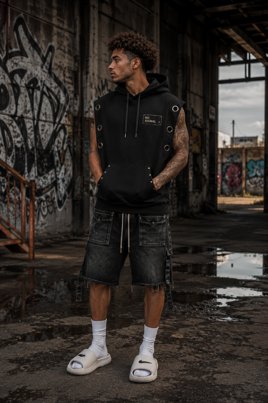 DèɛpEŋD "No Signal" Sleeveless Hoodie