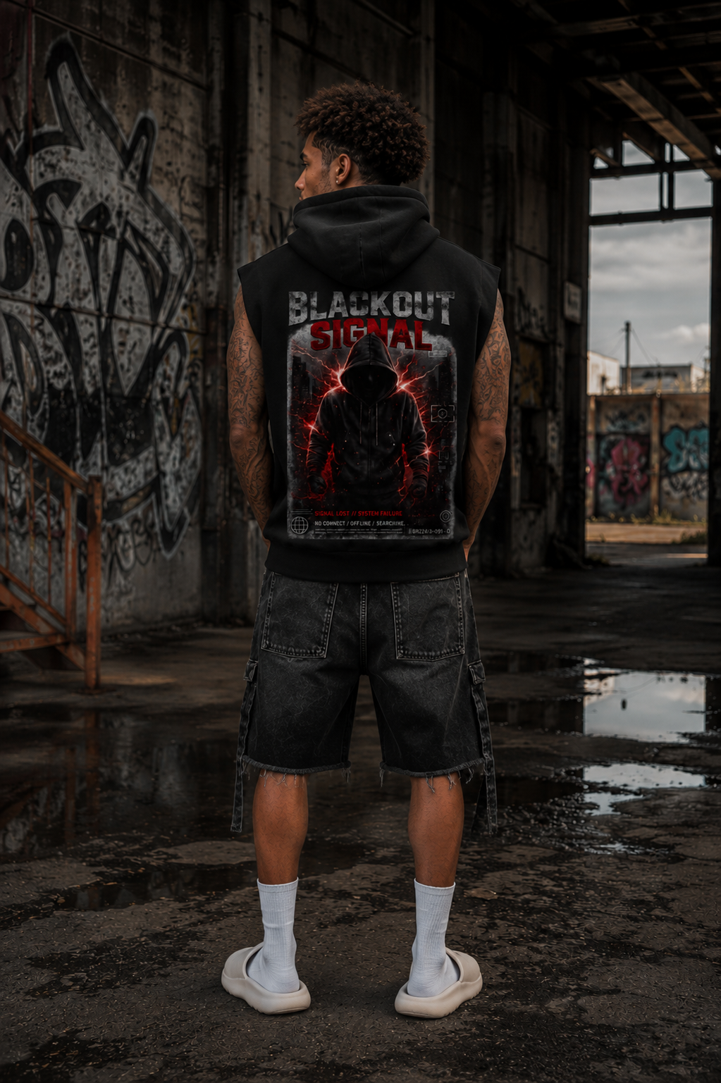 DèɛpEŋD "No Signal" Sleeveless Hoodie