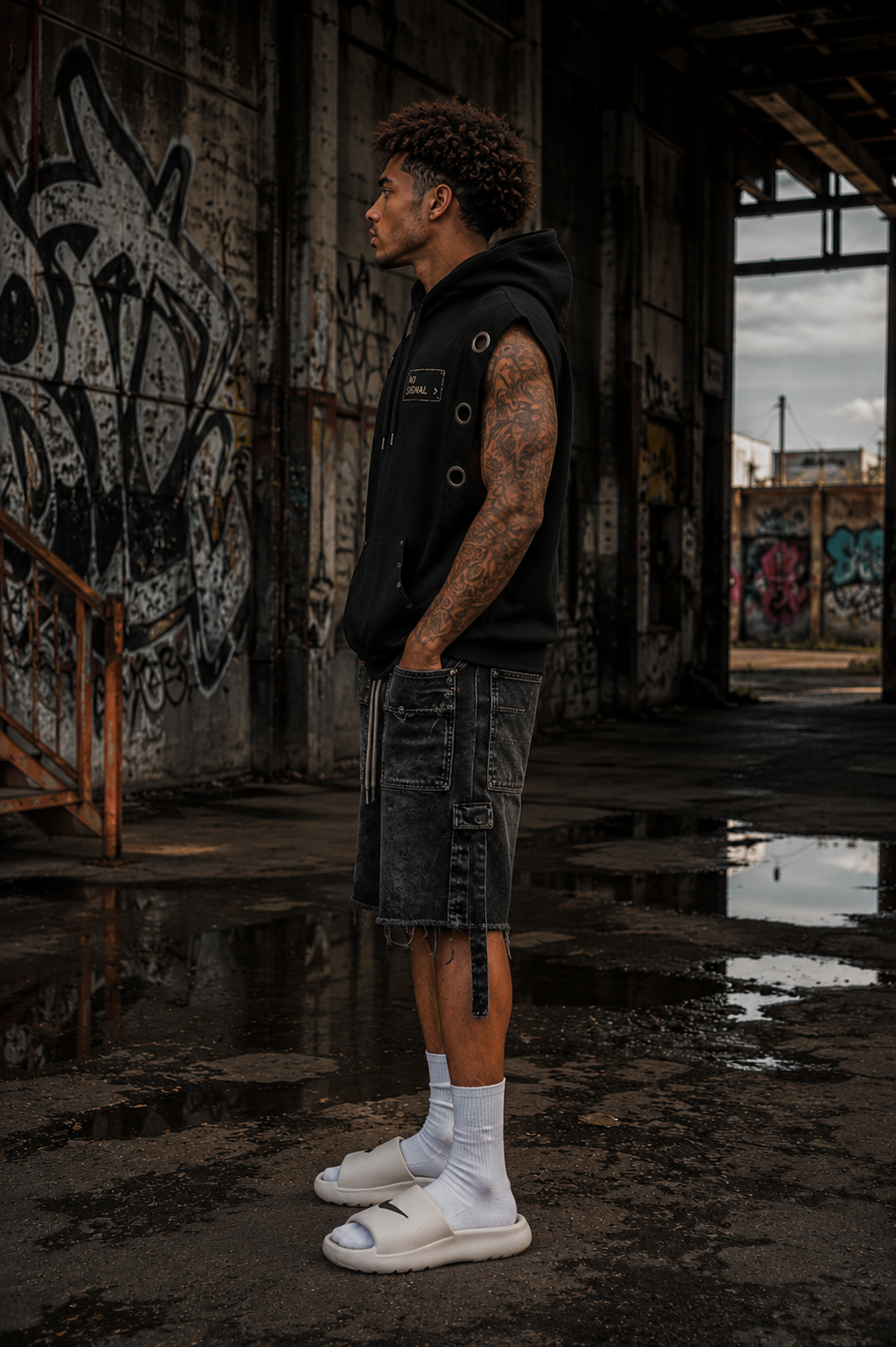 DèɛpEŋD "No Signal" Sleeveless Hoodie