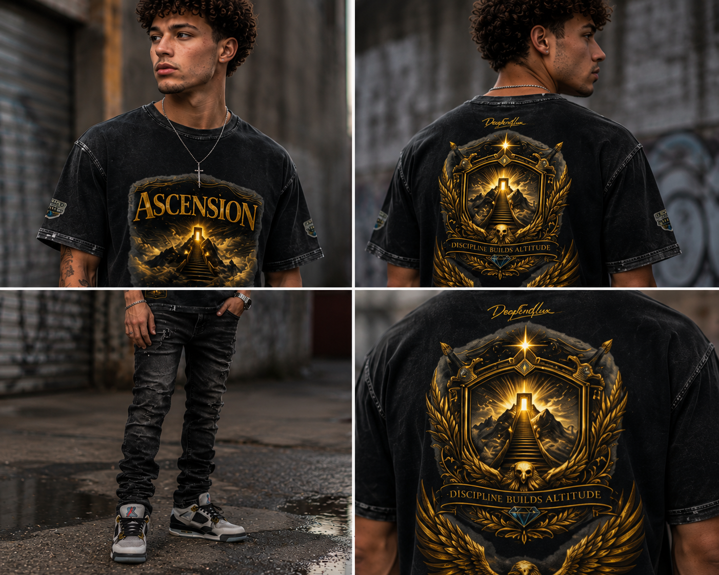 DèɛpEŋD "Ascension" Snow Wash Boxy Fit T-Shirt