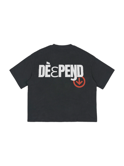 DèɛpEŋD Classic Oversized Cropped Tee — front view