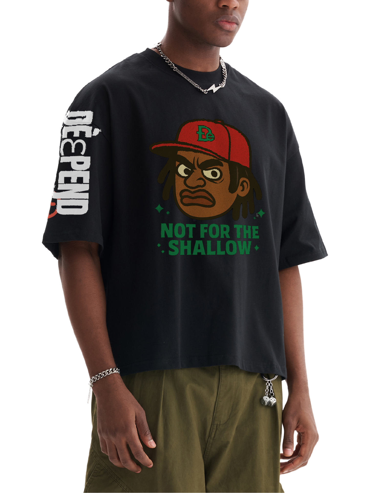 DèɛpEŋD "Not For The Shallow" Oversized Cropped Tee