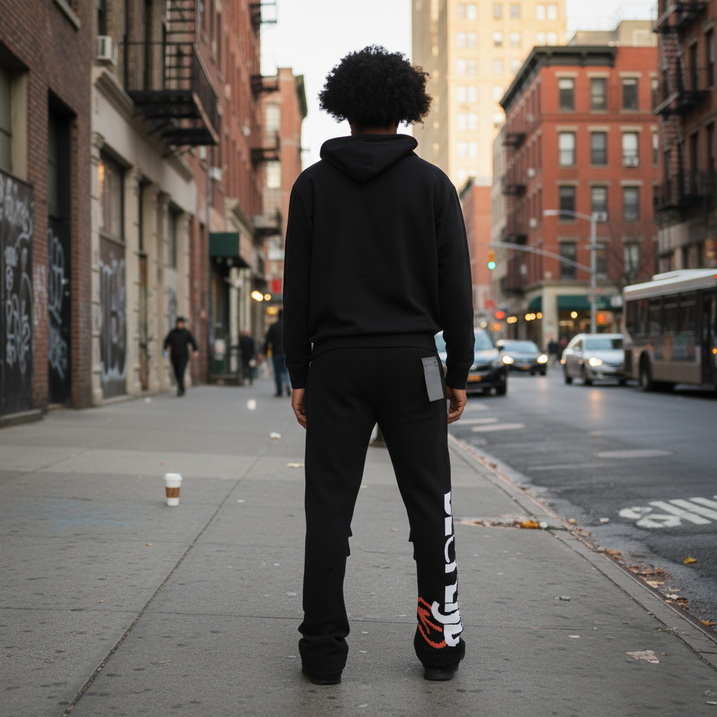 DèɛpEŋD Black Cargo Jogger Set