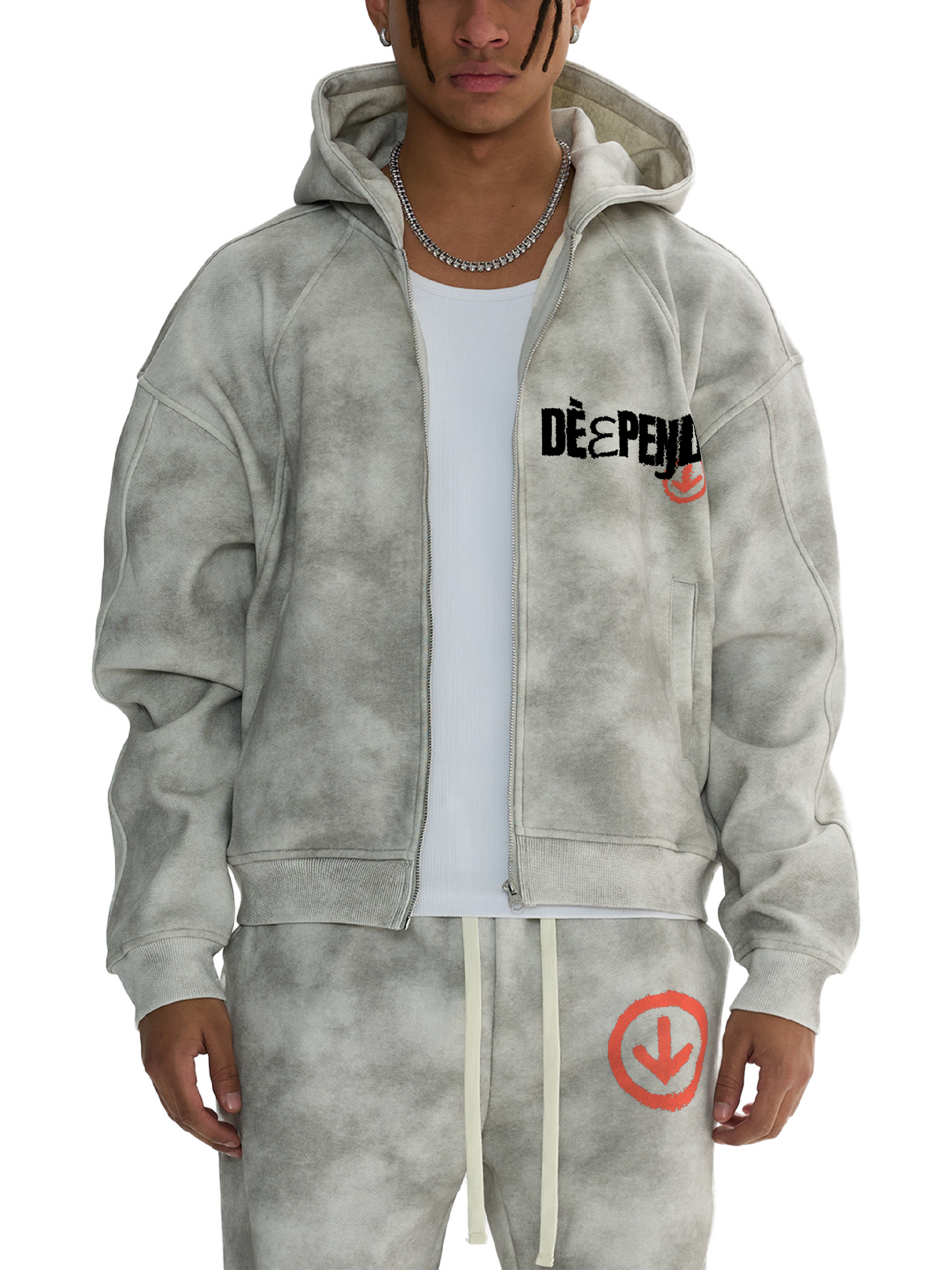 DèɛpEŋD Stacked Jogger & Boxy Zip-Up Fleece Hoodie Set