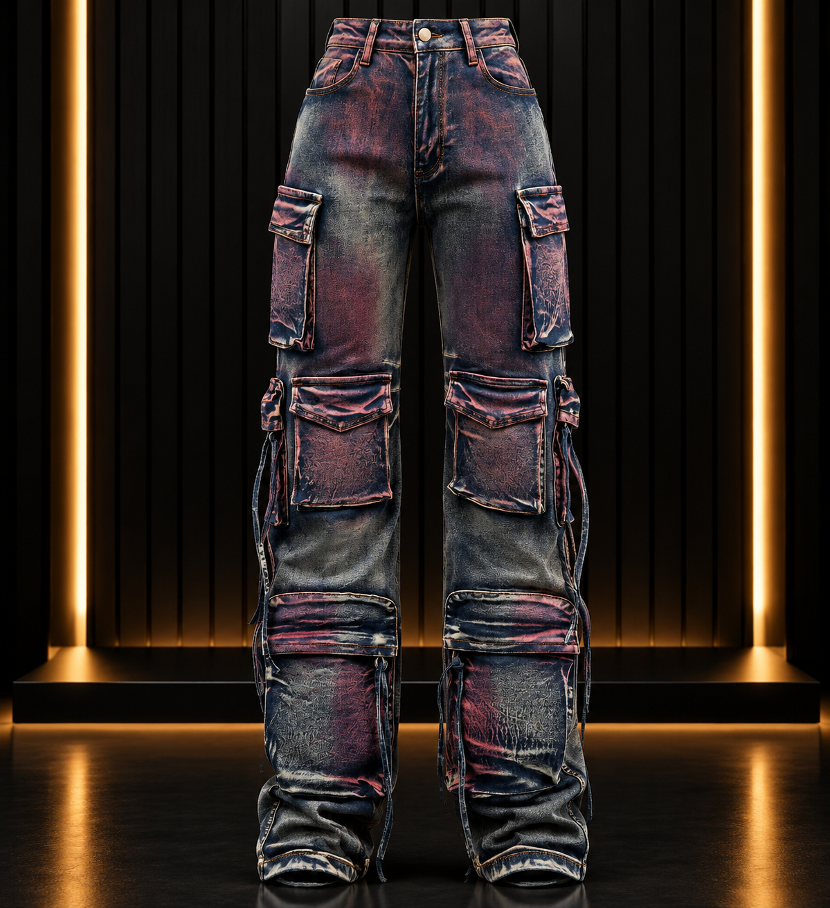 Multi Color Cargo Jeans