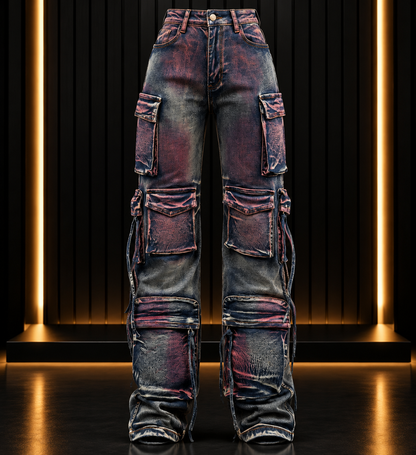 Multi Color Cargo Jeans