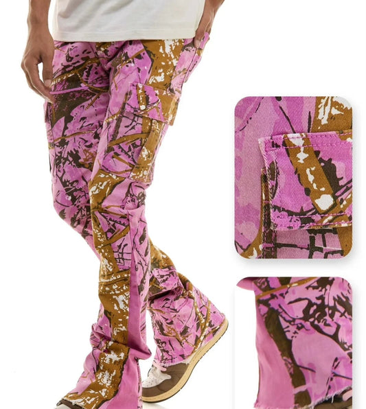 Camo Flare Cargo Jeans