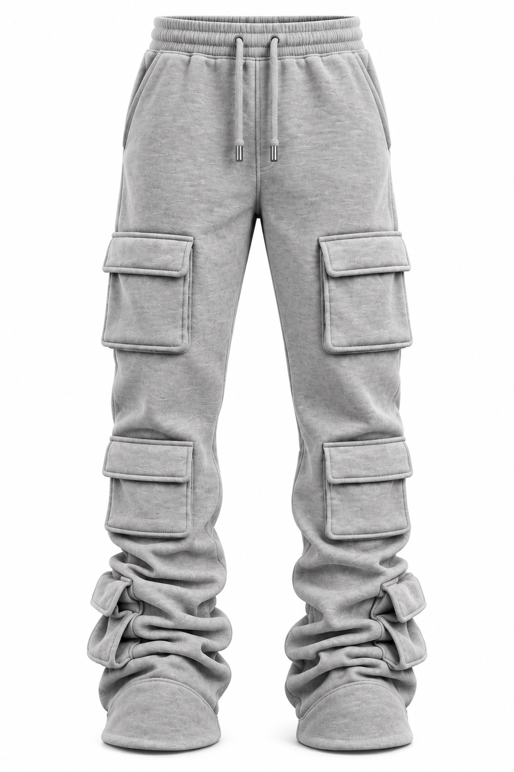 Gray 6 Pocket Stacked Flare Sweats
