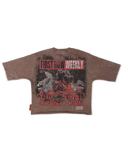 First Row Countdown Cropped Tee - Caffe — product image 3
