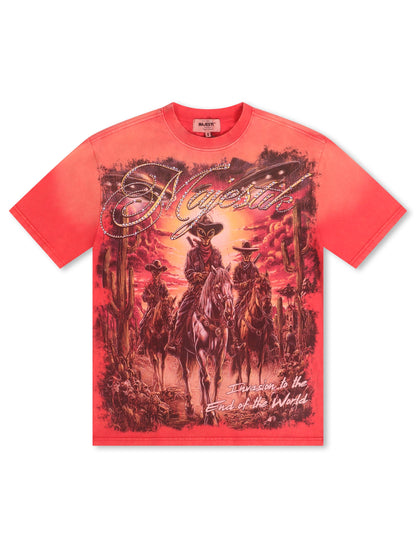 Majestik Department Alien Cowboy Tee - Red — product image 3
