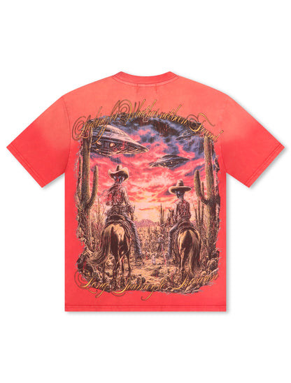 Majestik Department Alien Cowboy Tee - Red — product image 4