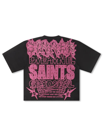 Rebel Denim Developmental Saints Cropped Tee - Black — product image 5