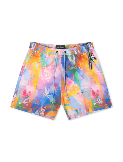 Psycho Bunny Milos Printed Swim Shorts - Ice Blue — product image 3