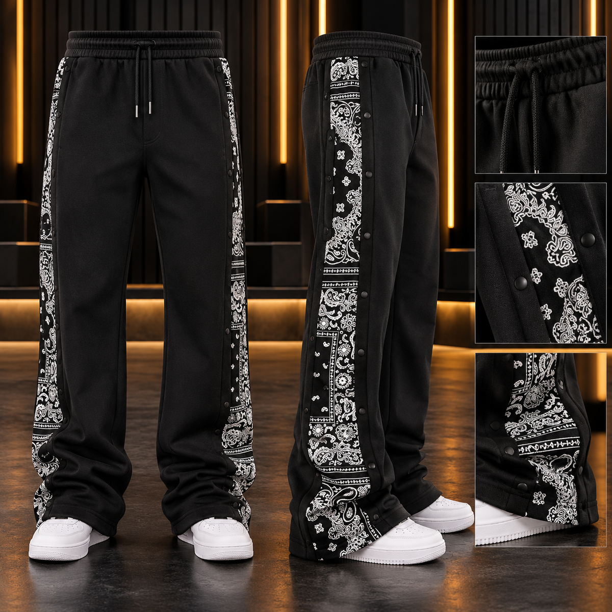 Flared Bandana Fleece Pants