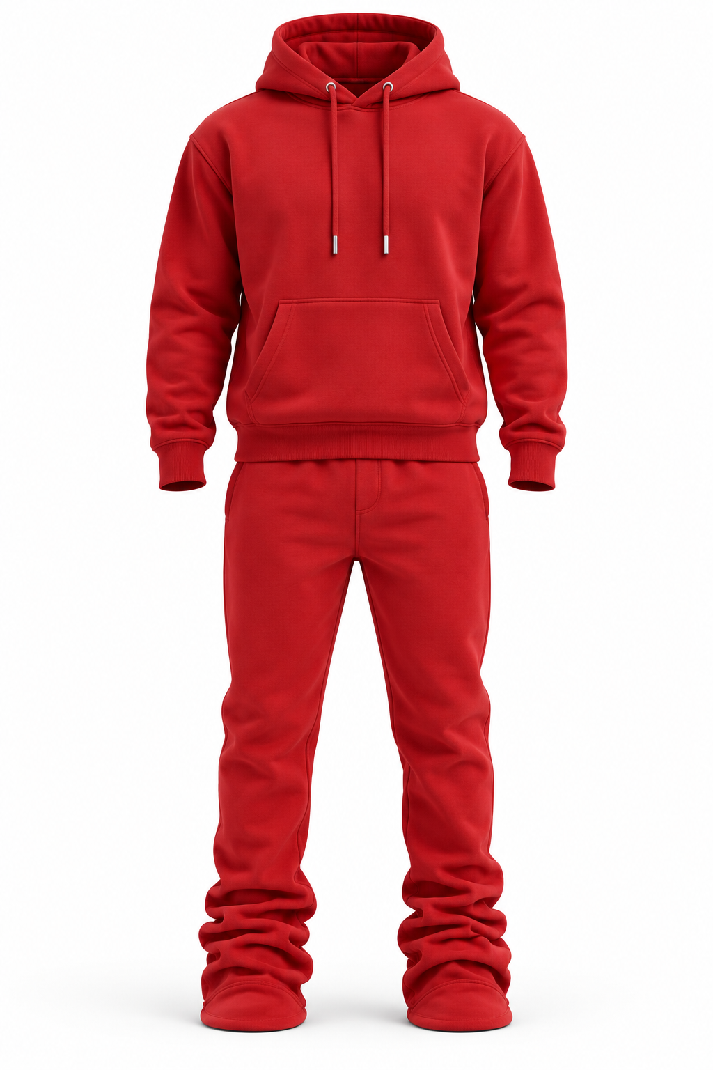 Red Stacked Flare Sweatsuit