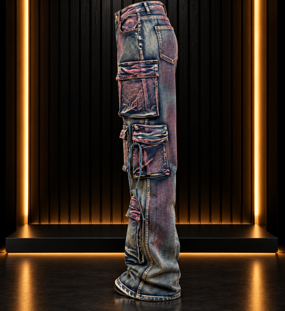 Multi Color Cargo Jeans