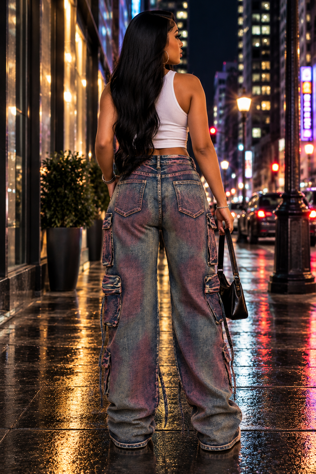 Multi Color Cargo Jeans