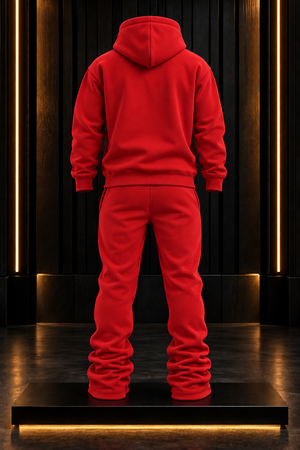 Red Stacked Flare Sweatsuit