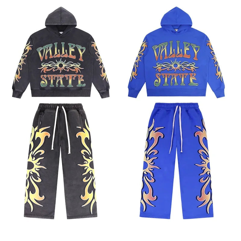 Vale Pure Cotton VALLEY Washed  Retro Tracksuit