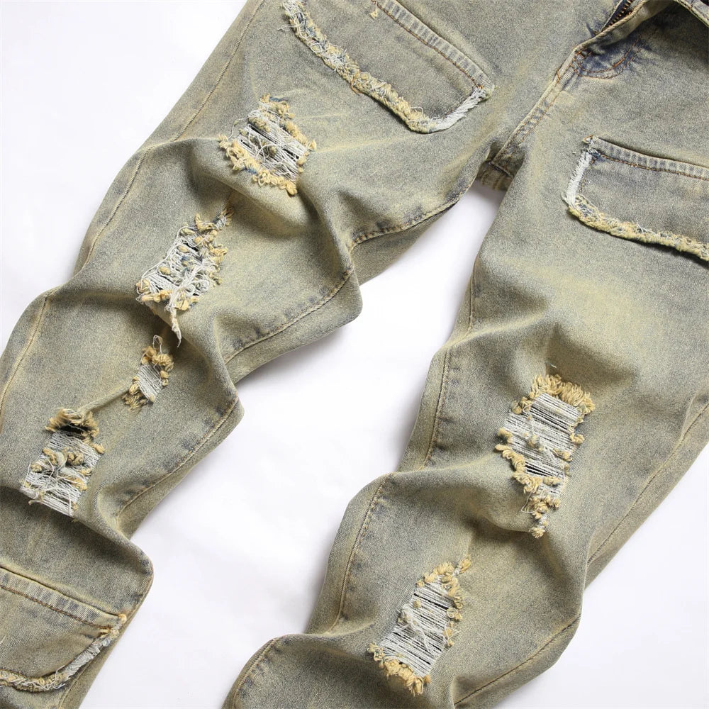 Streetwear Retro Ripped  Jeans