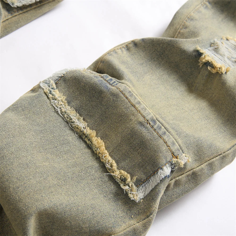 Streetwear Retro Ripped  Jeans