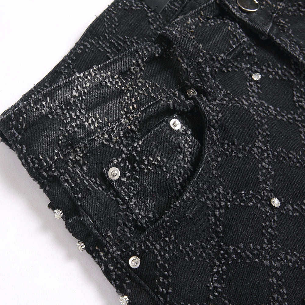 Boot Cut Crystal Designed Jeans