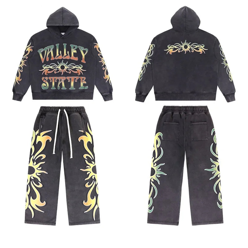 Vale Pure Cotton VALLEY Washed  Retro Tracksuit