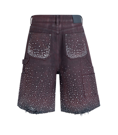 OXBLOOD RHINESTONE SHORTS — product image 4