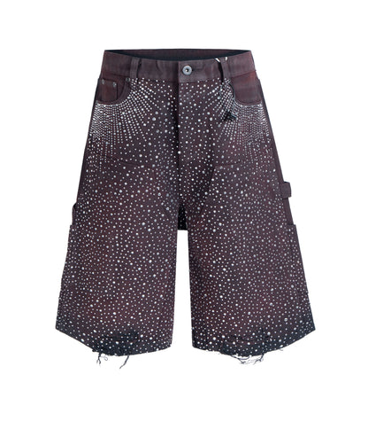 OXBLOOD RHINESTONE SHORTS — product image 3