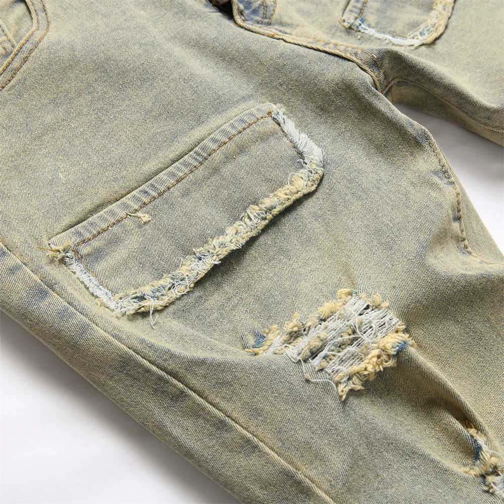 Streetwear Retro Ripped  Jeans